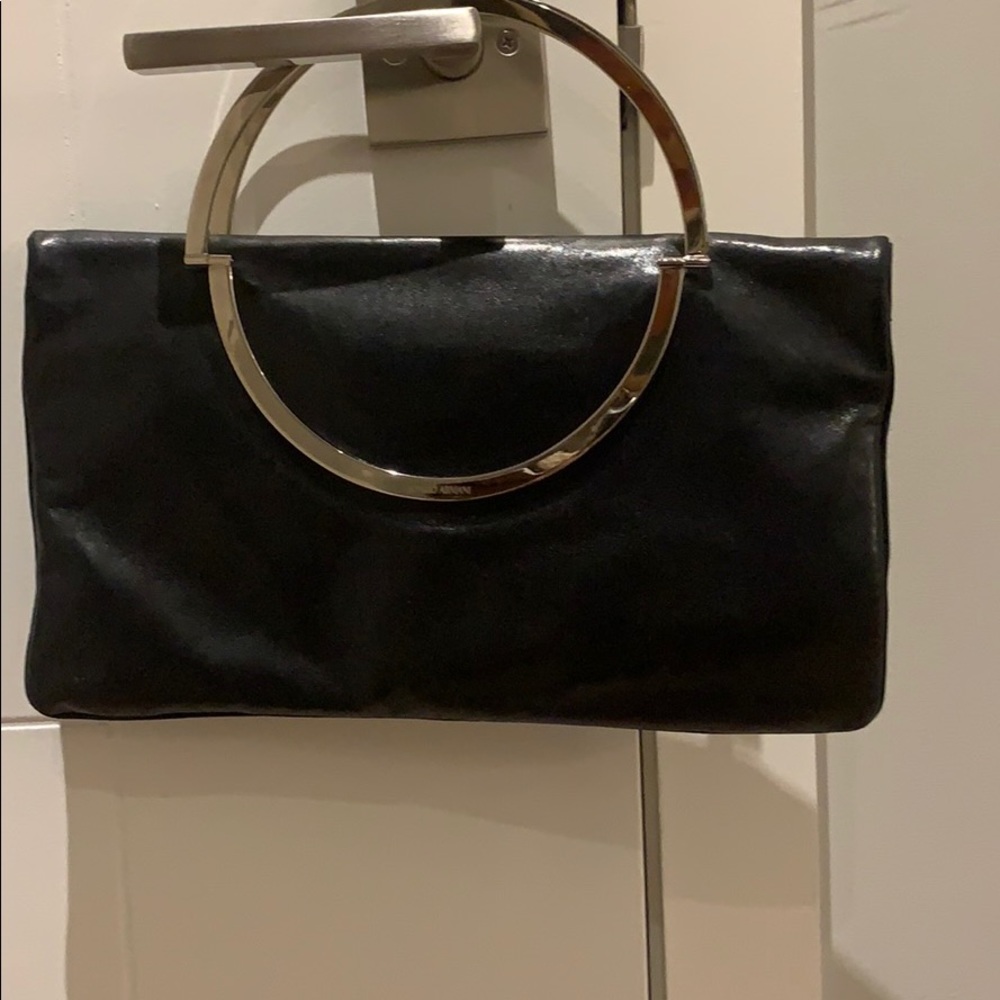 Authentic Giorgio Armani Black Ring Clutch Bag